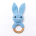 Gehäkelte Rassel mit Holzring Tierfigur – weiches Textil, griffig | Babyspielzeug Geschenk