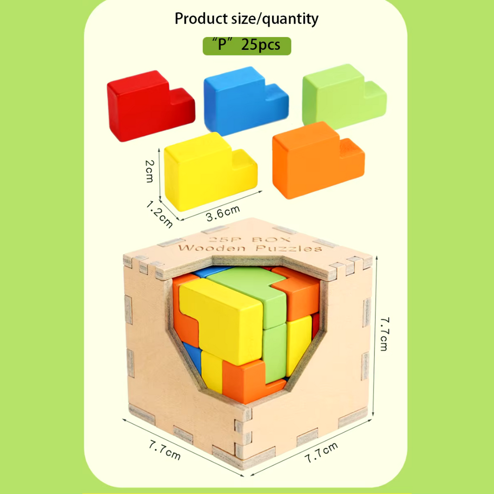 Holzpuzzle 3D für Kinder – Lernspielzeug ab 3 Jahren | Nachhaltiges Knobelspiel
