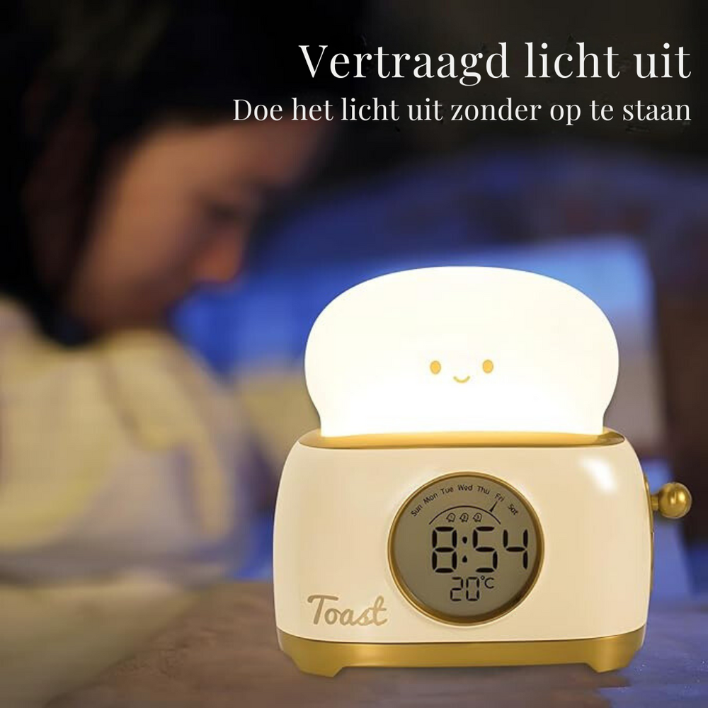 GlowToon Kinderwecker mit Nachtlicht – Wiederaufladbares LED-Licht & Alarm für das Kinderzimmer