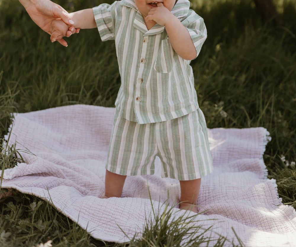 Baby-Sommer-Set 0–3 Jahre – Gestreiftes Shirt & Shorts aus Baumwolle | Unisex Outfit