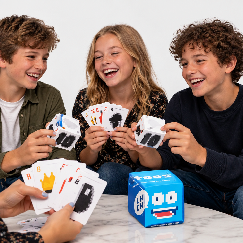 3D-Kartenspiel mit 60 Baukarten – kombinieren, drehen, stapeln, allein oder gemeinsam | Kartenpuzzle