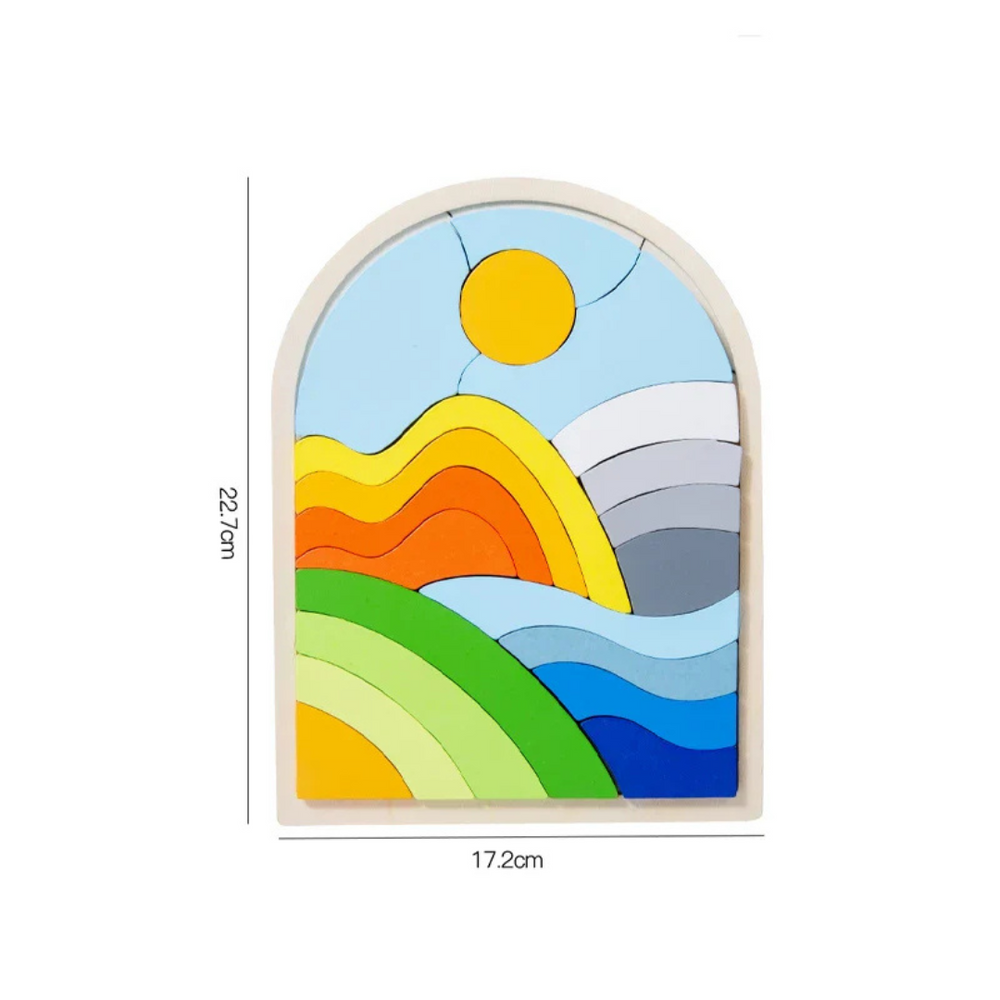 EduBuild Puzzleblöcke – Nachhaltiges Holz Bauspielzeug für Kleinkinder, Fördert Kreativität & Motorik