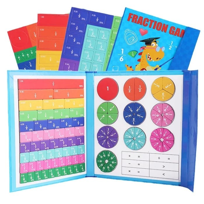 Montessori Magnetisches Bruch-Puzzlebuch für Kinder – Mathematik spielerisch und interaktiv lernen!