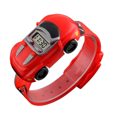 Auto Horloge - Jongens, Rood/Blauw/Geel/Zwart, Siliconen Band, 21 cm-More For Mini