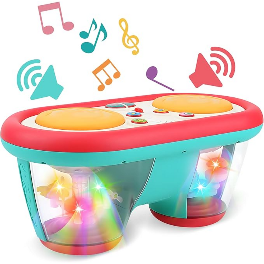 Musikalische Babytrommel mit Licht & Sound – Fördert Motorik & Sinne – Ab 6 Monaten