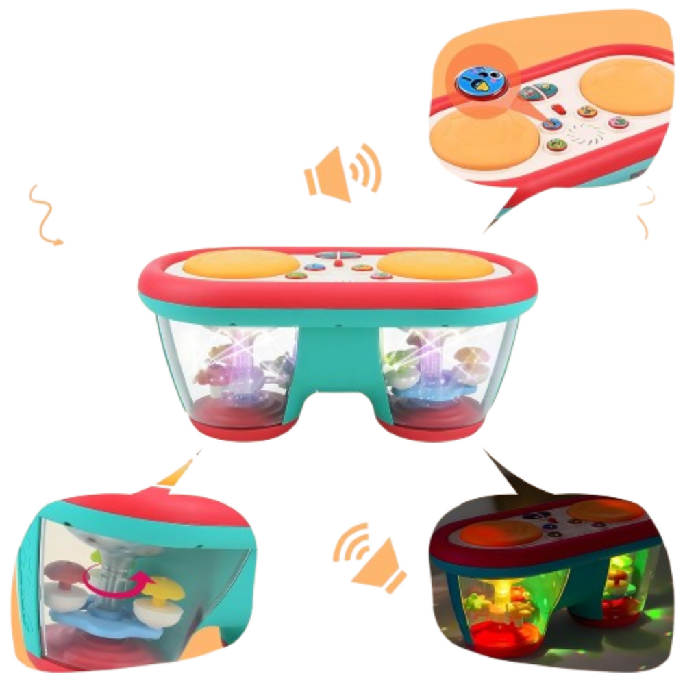 Musikalische Babytrommel mit Licht & Sound – Fördert Motorik & Sinne – Ab 6 Monaten