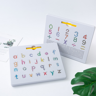 Magnetische Schreibtafel mit Buchstaben und Zahlen – Magnetstift, wiederverwendbar | Zaubertafel