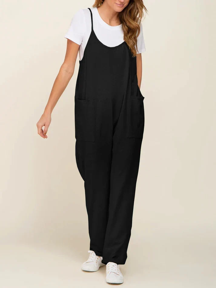 Umstandsjumpsuit mit großen Taschen – lockere Passform, weicher Baumwollmix | Schwangerschaftsmode