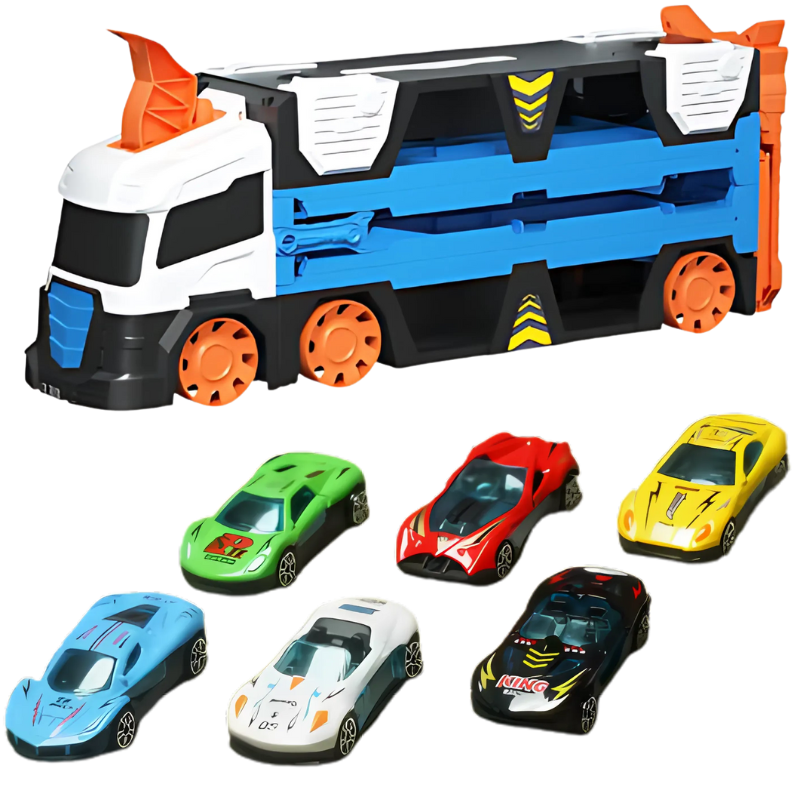 2-in-1 Spieltruck mit Rennbahn – FlexiRacer | Auto-Spielset für Kinder ab 3 Jahren