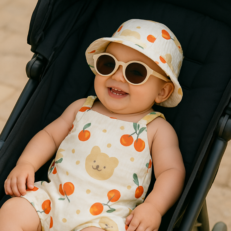 Ärmelloser Babystrampler mit Sonnenhütchen – Leicht & Bequem für warmes Wetter | Für 1–24 Monate