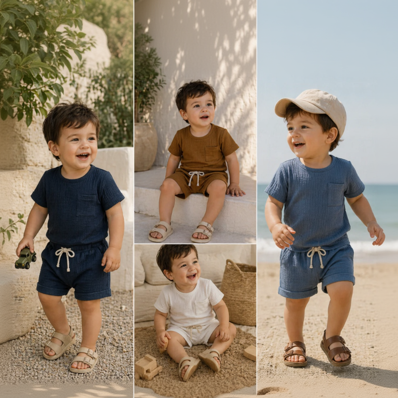 Baby Sommer Outfit – Luftiges 2-Teiliges Kleidungsset | 3 Mon. – 3 J.