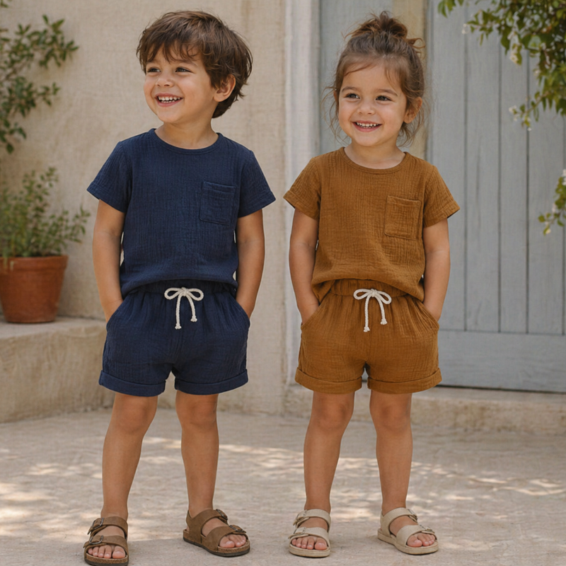 Baby Sommer Outfit – Luftiges 2-Teiliges Kleidungsset | 3 Mon. – 3 J.