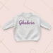 Babypullover mit gesticktem Namen – dicker Baumwollmix, Rundhals | personalisierte Babykleidung
