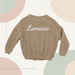 Babypullover mit gesticktem Namen – dicker Baumwollmix, Rundhals | personalisierte Babykleidung