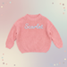 Babypullover mit gesticktem Namen – dicker Baumwollmix, Rundhals | personalisierte Babykleidung