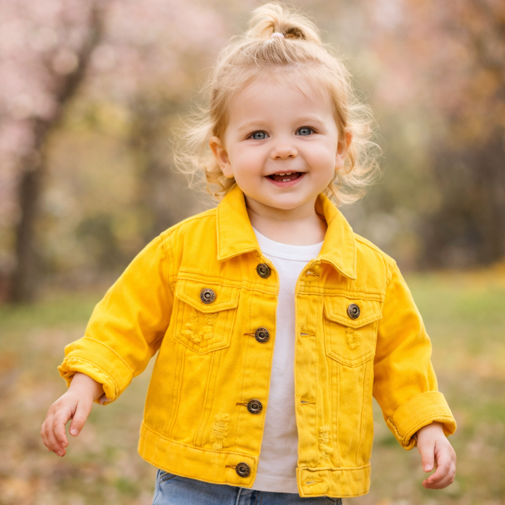 Candy Color Jeansjacke Kinder – Leichte Denimjacke | 6Mon-7J.