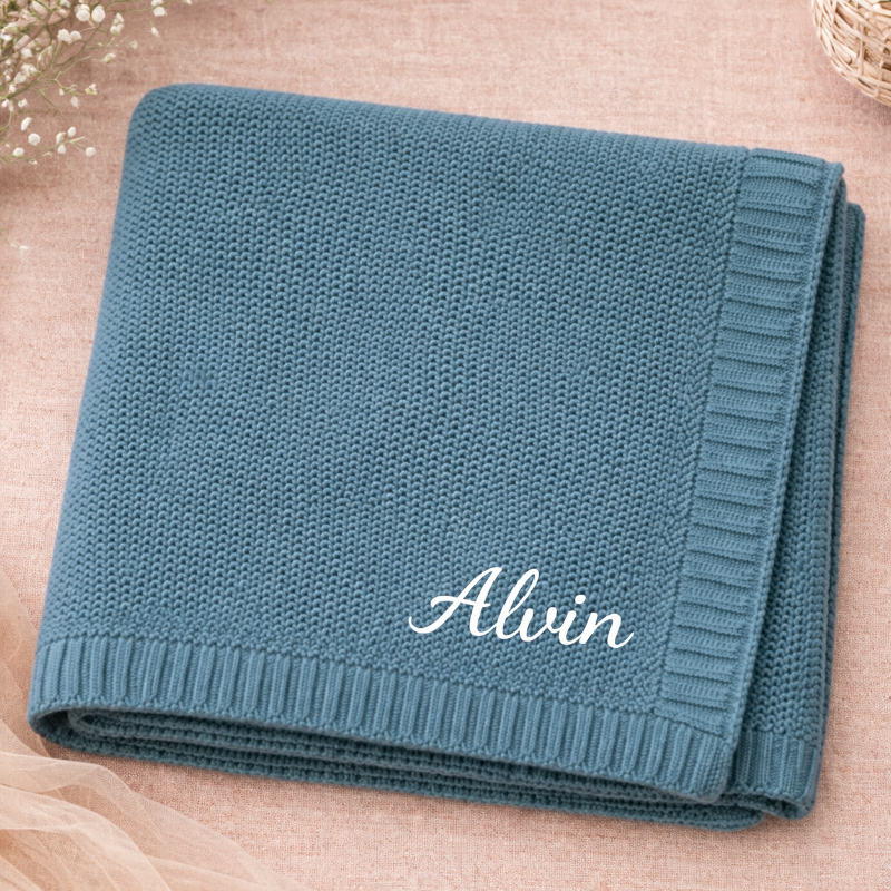 Personalisierte Babydecke mit Namen aus weicher Baumwolle