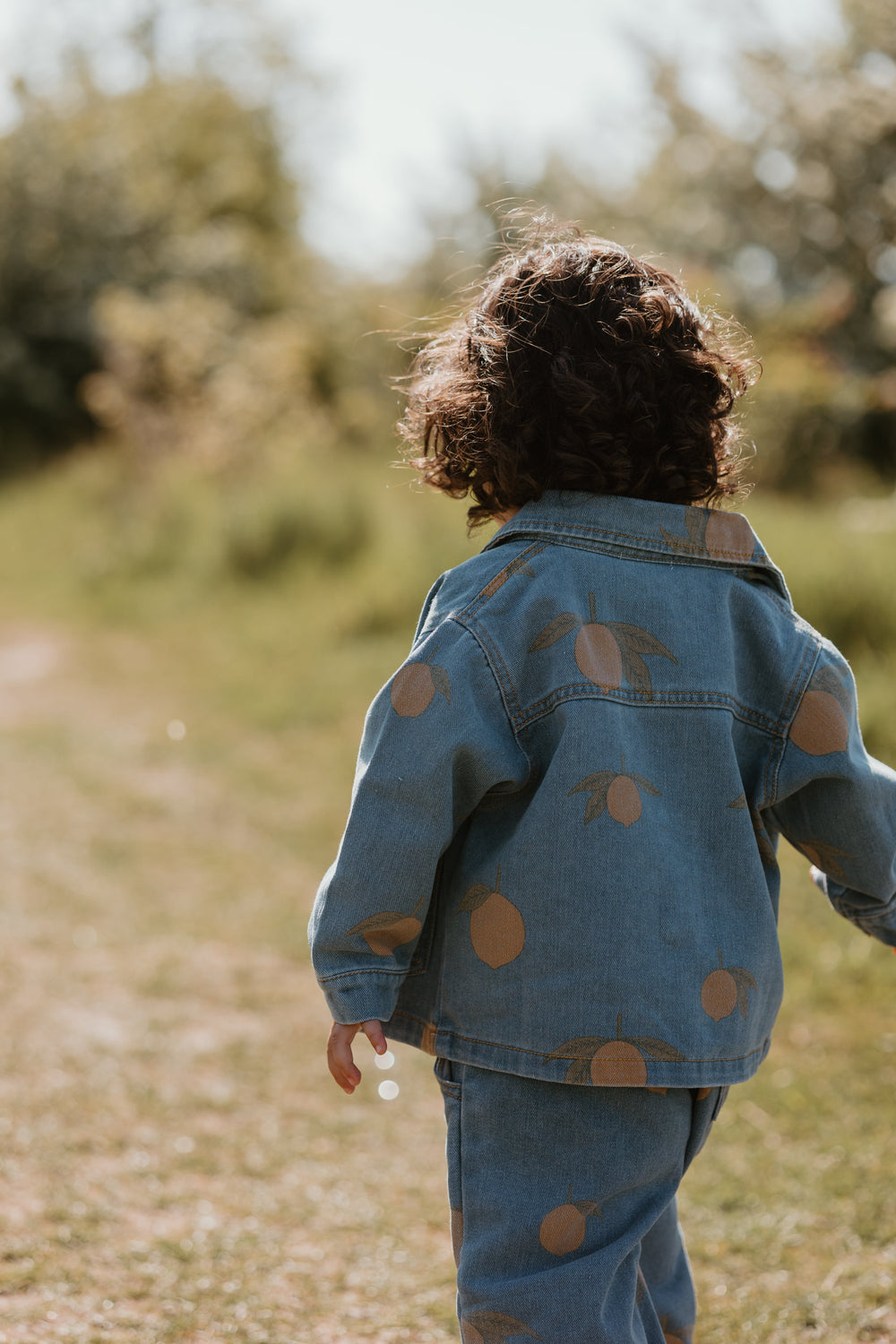 Kinder-Jeansjacke mit Zitronenprint – Blaues Denim-Jacke 0-8 Jahre | Bequem & Unisex