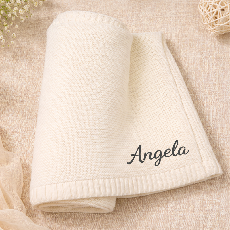 Personalisierte Babydecke mit Namen aus weicher Baumwolle