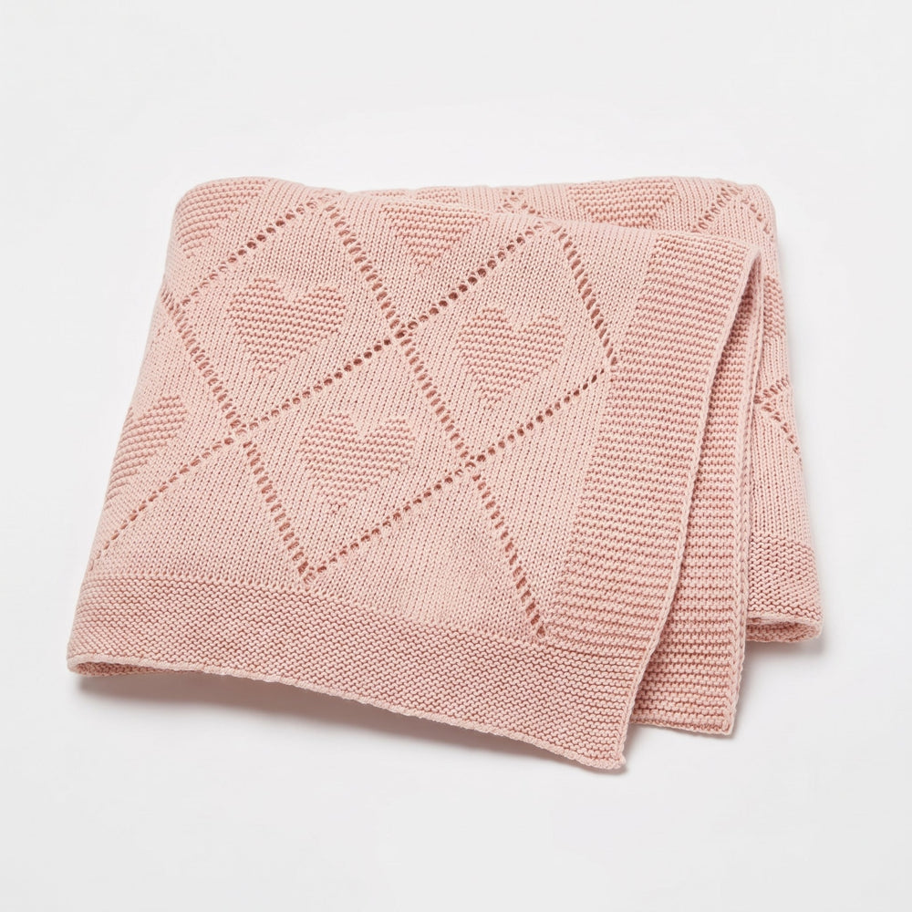 Gestrickte Babydecke 100 % Baumwolle – atmungsaktiv, ganzjährig, auch als Pucktuch | Kuscheldecke