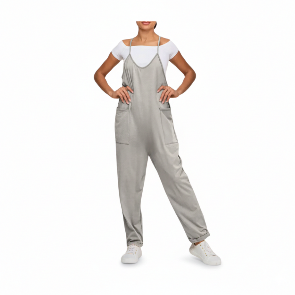 Umstandsjumpsuit mit großen Taschen – lockere Passform, weicher Baumwollmix | Schwangerschaftsmode