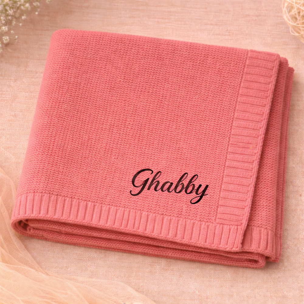 Personalisierte Babydecke mit Namen aus weicher Baumwolle