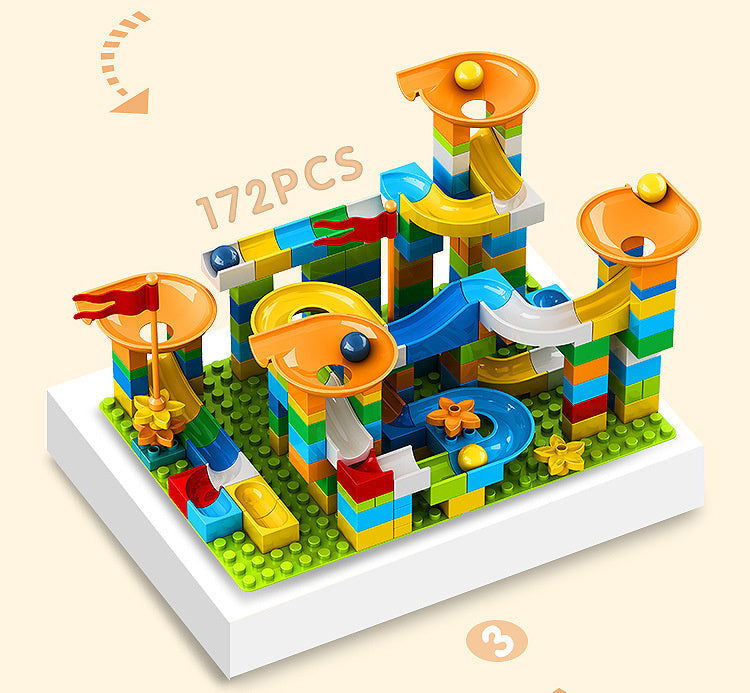 Murmeln-Bahn Bausatz – MarblePlay 172-teilig, Bunt, Lernspielzeug, Kompatibel, 2+ Jahre