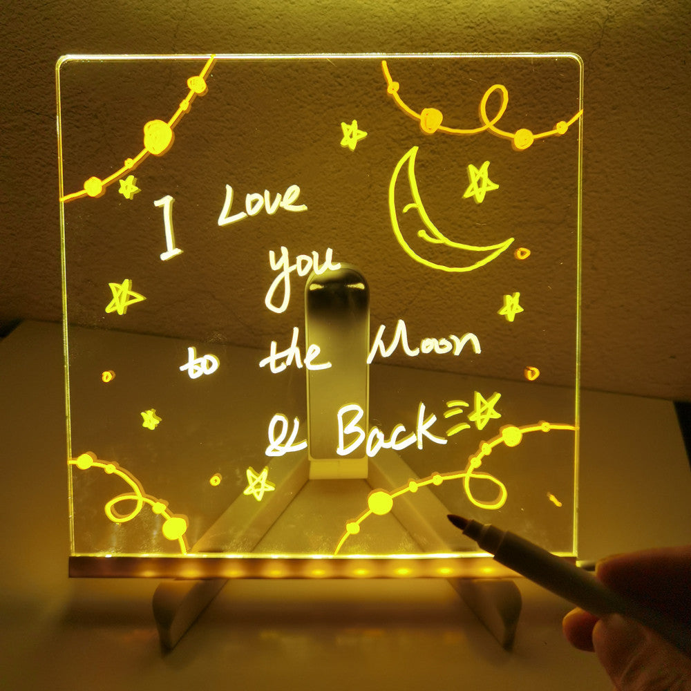 LED-Schreibtafel – GlowNote Unisex, transparent, Acryl, inkl. Marker