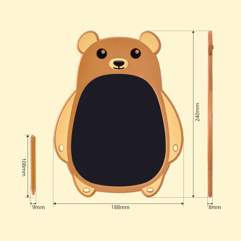 Wiederverwendbares LCD-Zeichenbrett für Kinder – Tierform | GlowCritter Zeichenpad