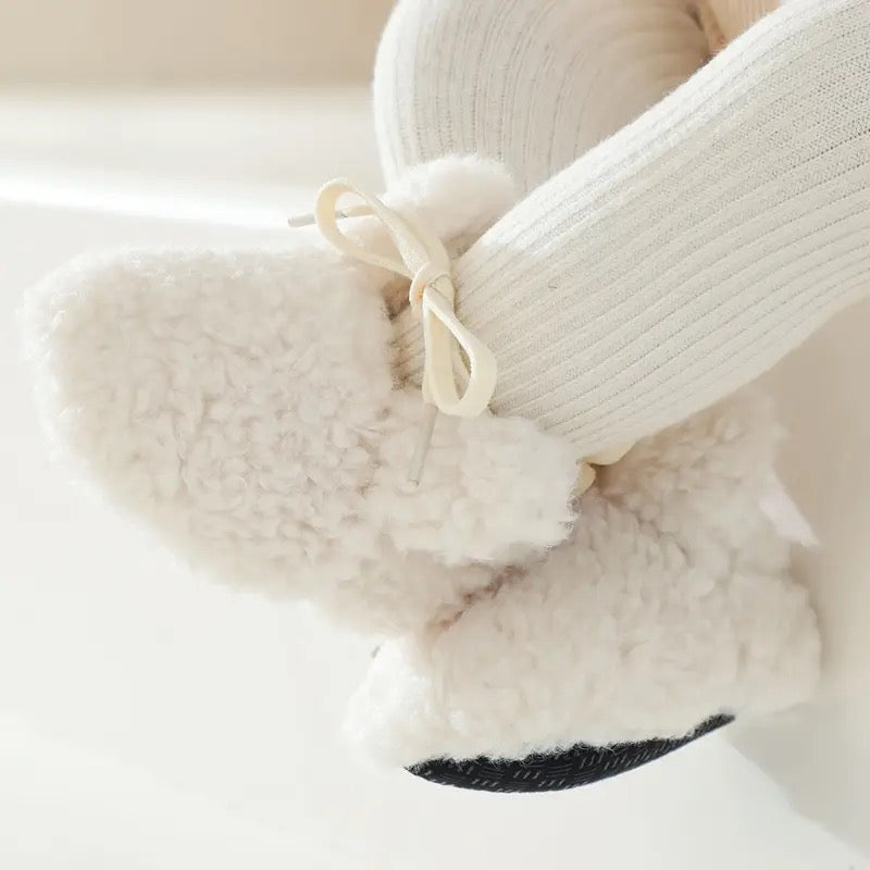 Antirutsch Bunny Hausschuhe für Babys – MoreForMini Unisex, Creme, Wolle, Größe 0-2 Jahre