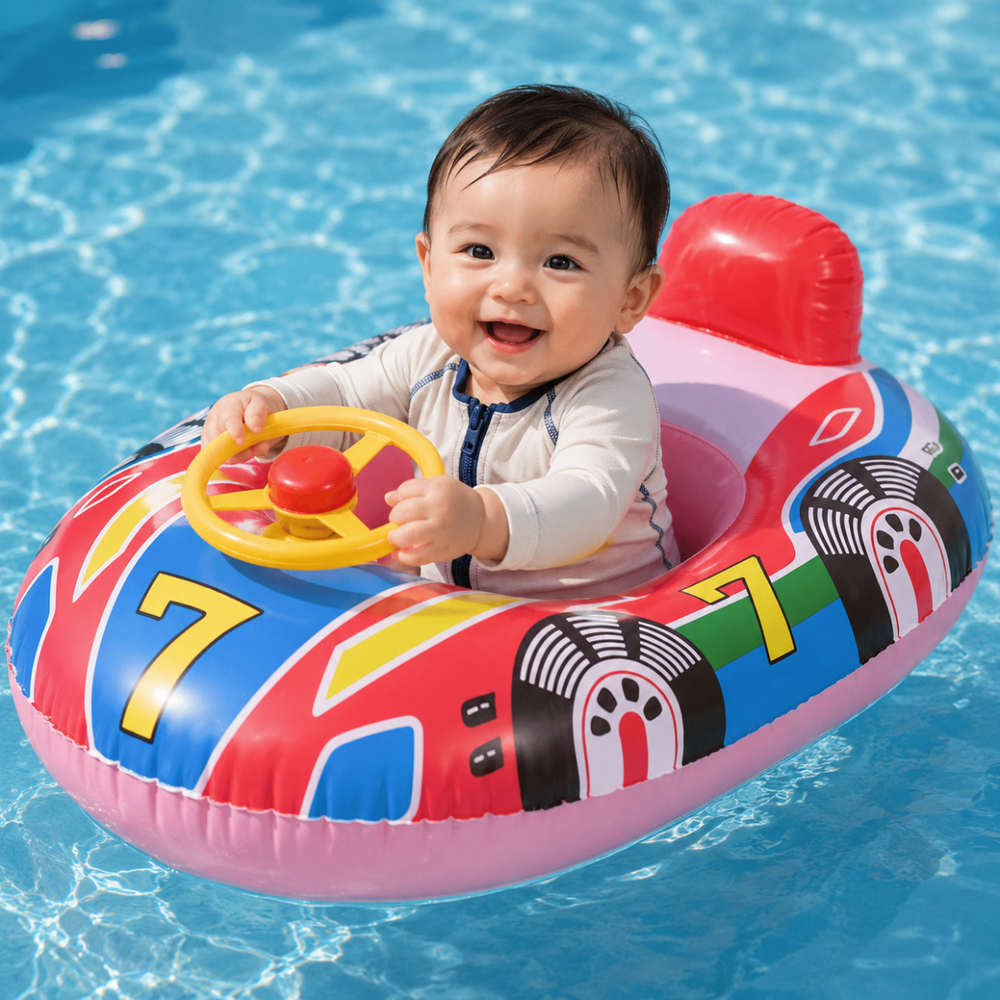 Aufblasbarer Schwimmring im Rennboot-Design für Kinder – Sicherer Badespaß in Pool & Meer