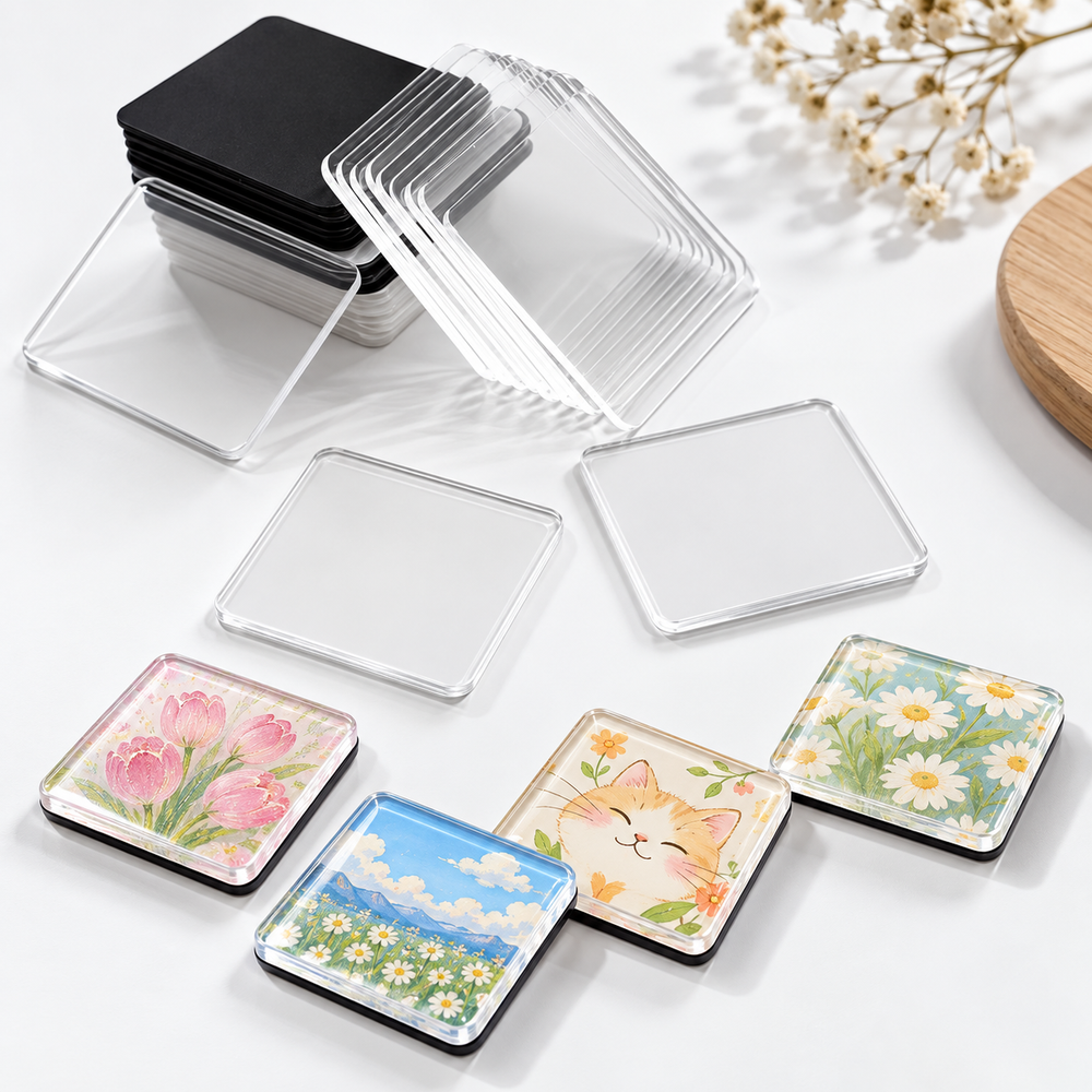 DIY-Kühlschrankmagnete aus Acryl für Kinderzeichnungen – Set mit 7, 20 oder 30 Stück | Bastelset