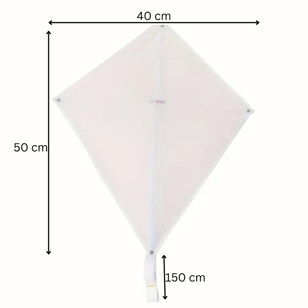 Kreativer Mal-Drachen – Gestalte dein eigenes Kunstwerk & fliege hoch | Inklusive Buntstifte & 30 Meter Drachenleine