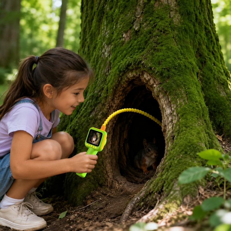 Inspektionskamera für Kinder – Endoskopkamera mit 2,8-Zoll-Bildschirm & flexiblem Kameraschlauch