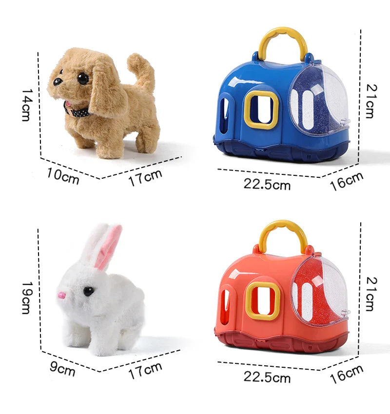 Huisdier Verzorg Set – Kinder Speelgoed voor Dierenliefhebbers met Pluchen Huisdier, Draagbare Reismand, Accessoires (Borstel, Kam, Bot, Poopschepje, 3+ Jaar)-More For Mini