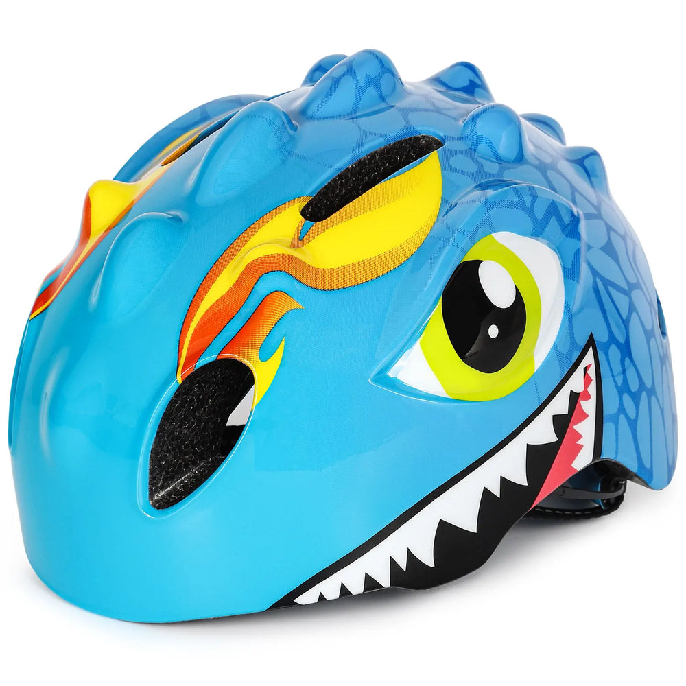 Kinderhelm-Set mit Dino-Design – Fahrradhelm plus Knie- und Ellenbogenschützer