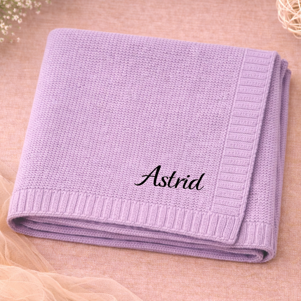 Personalisierte Babydecke mit Namen aus weicher Baumwolle
