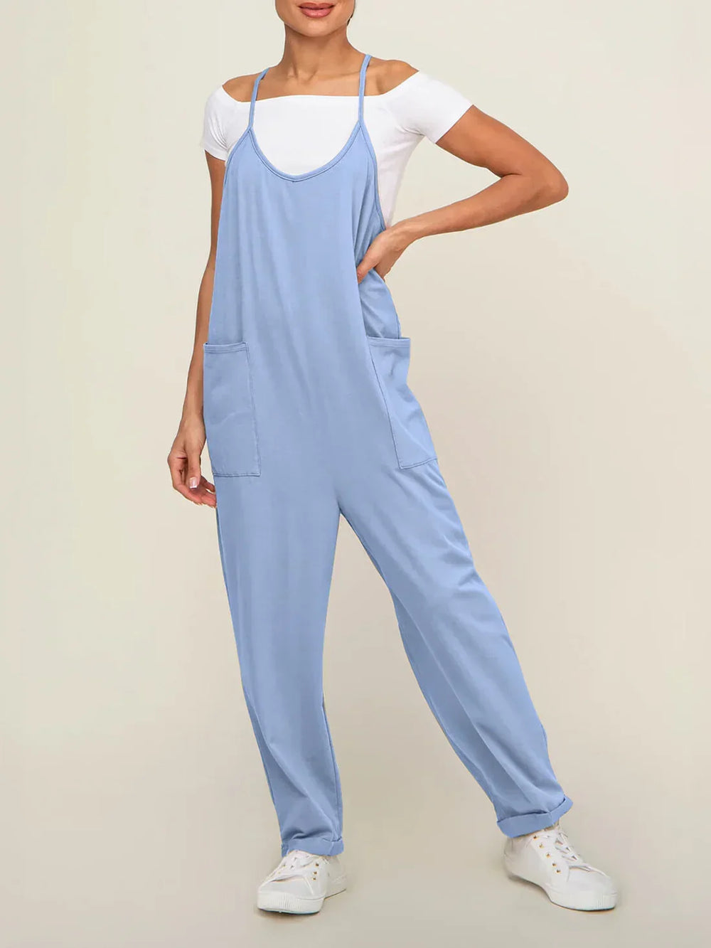 Umstandsjumpsuit mit großen Taschen – lockere Passform, weicher Baumwollmix | Schwangerschaftsmode