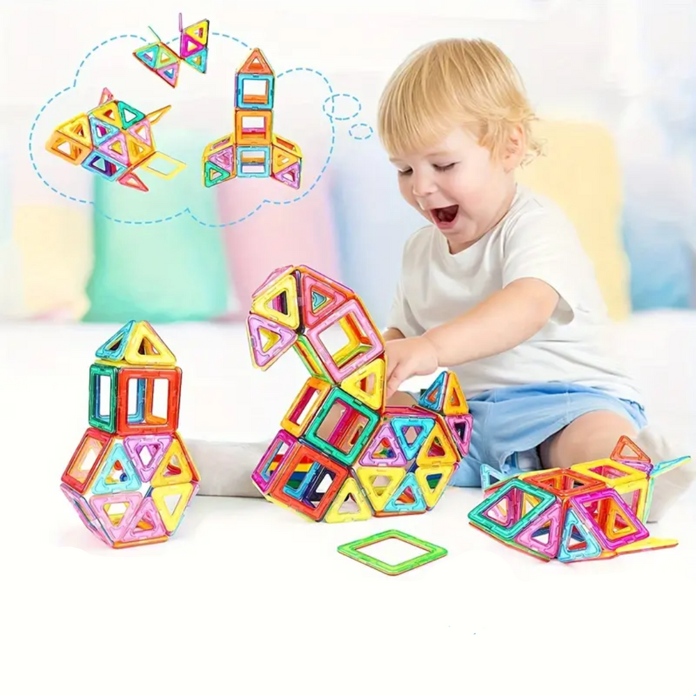 Magnetische Bausteine Set 74-teilig – Fördert Kreativität & Motorik bei Kindern