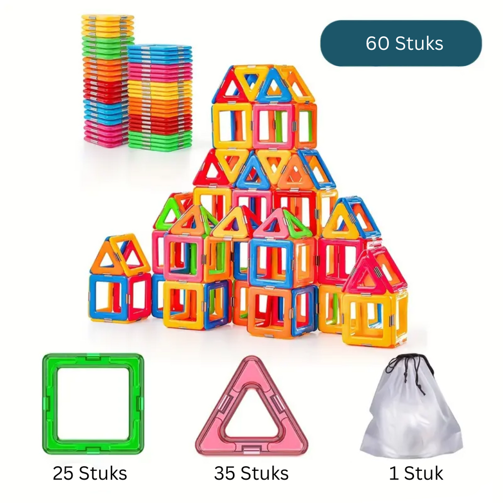 Magnetische Bausteine Set 74-teilig – Fördert Kreativität & Motorik bei Kindern