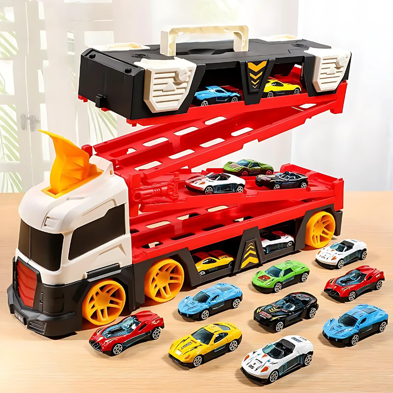 2-in-1 Spieltruck mit Rennbahn – FlexiRacer | Auto-Spielset für Kinder ab 3 Jahren