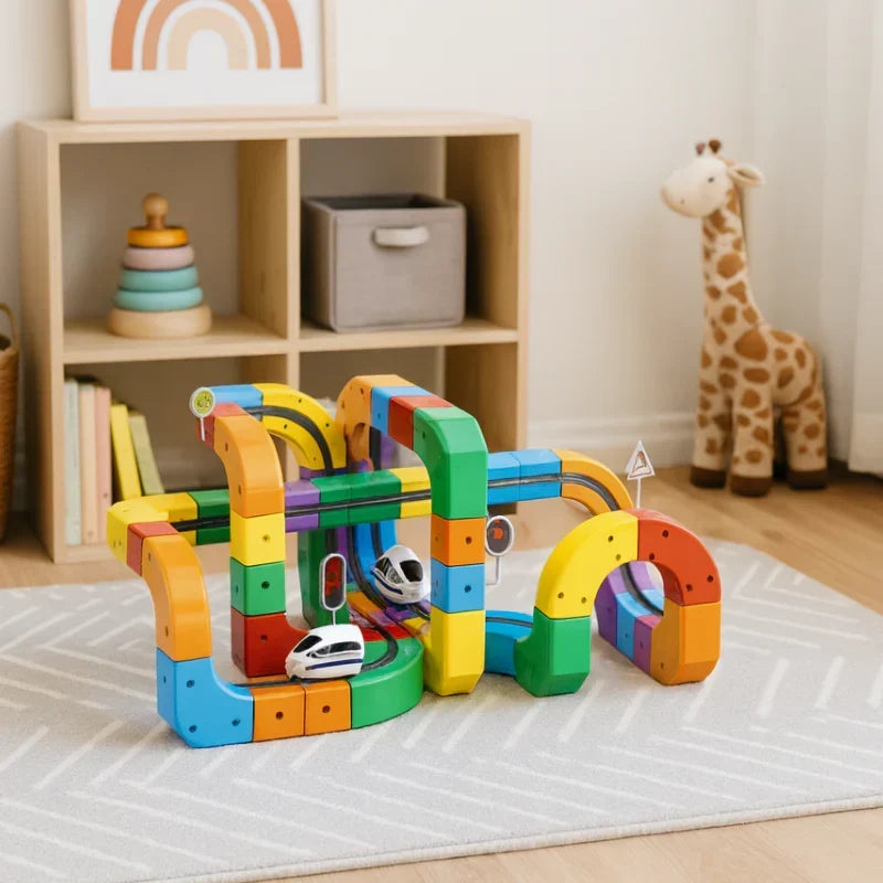 Magnetische Zugstrecke zum Selberbauen – 51 oder 81 Teile, USB-Zug | Konstruktionsspielzeug