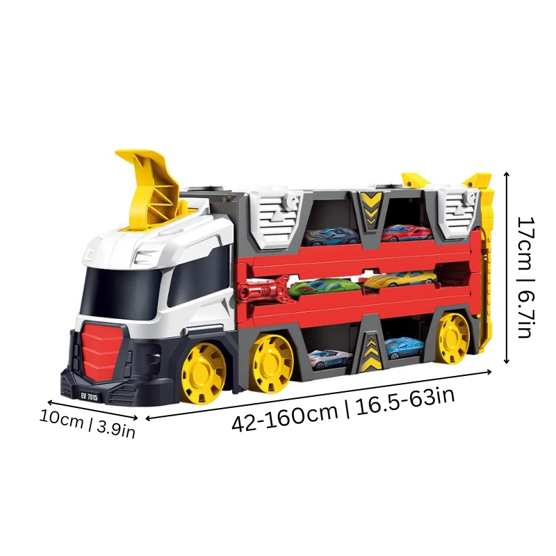 2-in-1 Spieltruck mit Rennbahn – FlexiRacer | Auto-Spielset für Kinder ab 3 Jahren