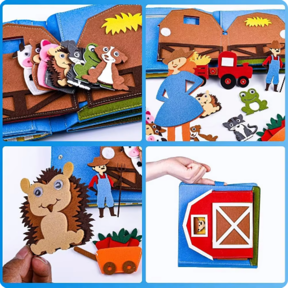 Bildungs-Filz-Bauernhofbuch – Spielerisch Tiere auf dem Bauernhof Entdecken (Kleinkinder 2–5 Jahre)