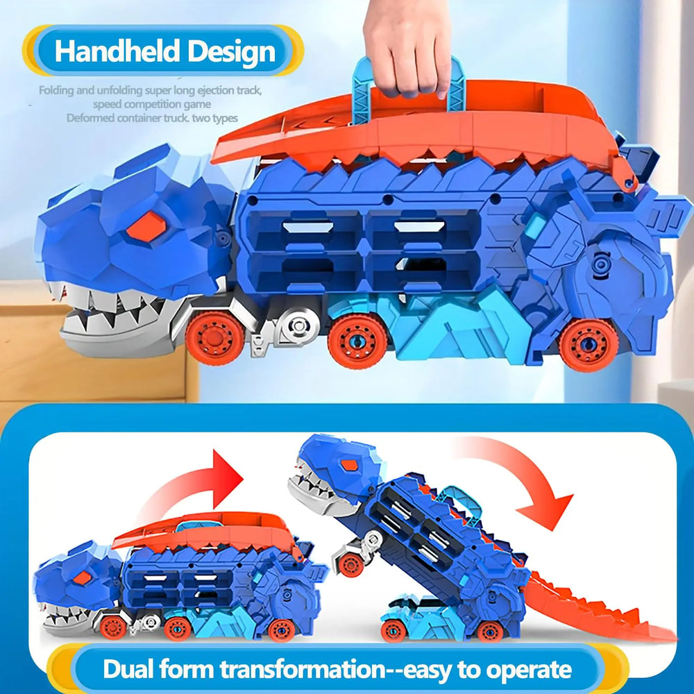 Dino Transporter Auto – Speelgoedtruck voor Kinderen met Dinofiguren, Duurzaam Kunststof, Creatief Spel-More For Mini