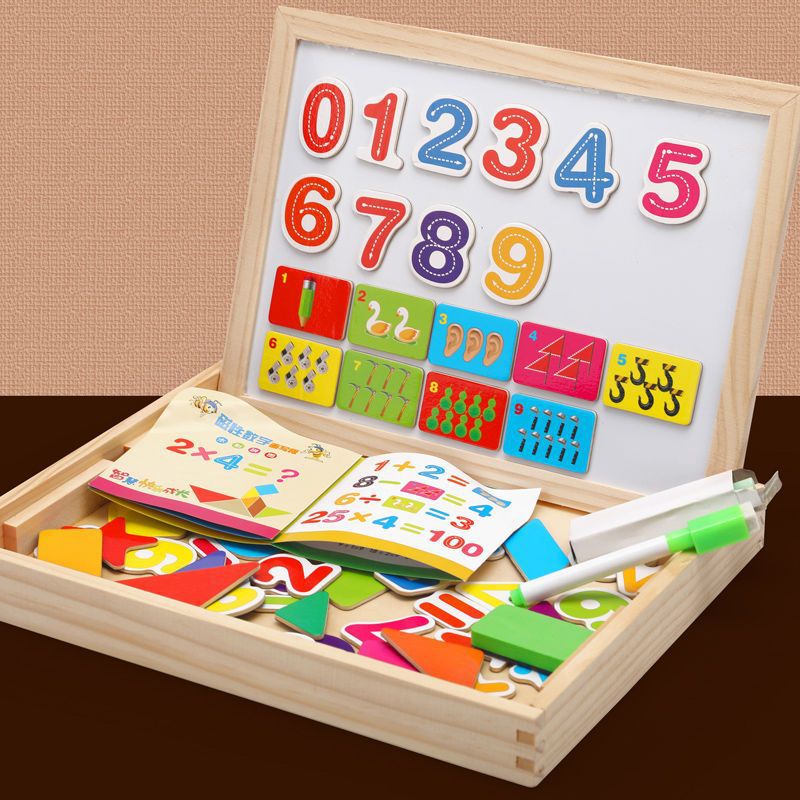 Maltafel 2-in-1 Whiteboard und Kreidetafel – magnetisch, Buchenholz, Zubehör | Kinder-Zeichentafel