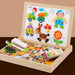 Maltafel 2-in-1 Whiteboard und Kreidetafel – magnetisch, Buchenholz, Zubehör | Kinder-Zeichentafel