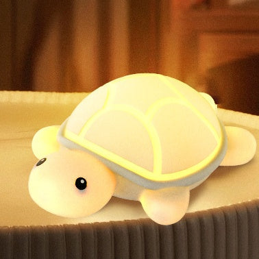 Schildkröte Nachtlicht Silikon aufladbar – Tippbedienung, 7 Farben, 30-Min-Timer | LED Bettlampe