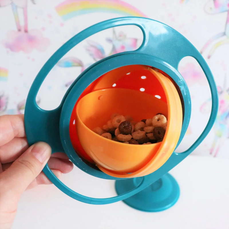 Anti-Verschütt-Schale für Babys – 360° Drehbare Snackschale BPA-frei | TinyTurn™