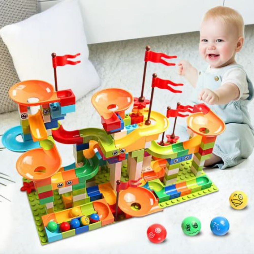 Creative Marbles Murmelbahn Bau-Set – Pädagogisches Spielzeug für Kinder ab 3 Jahren